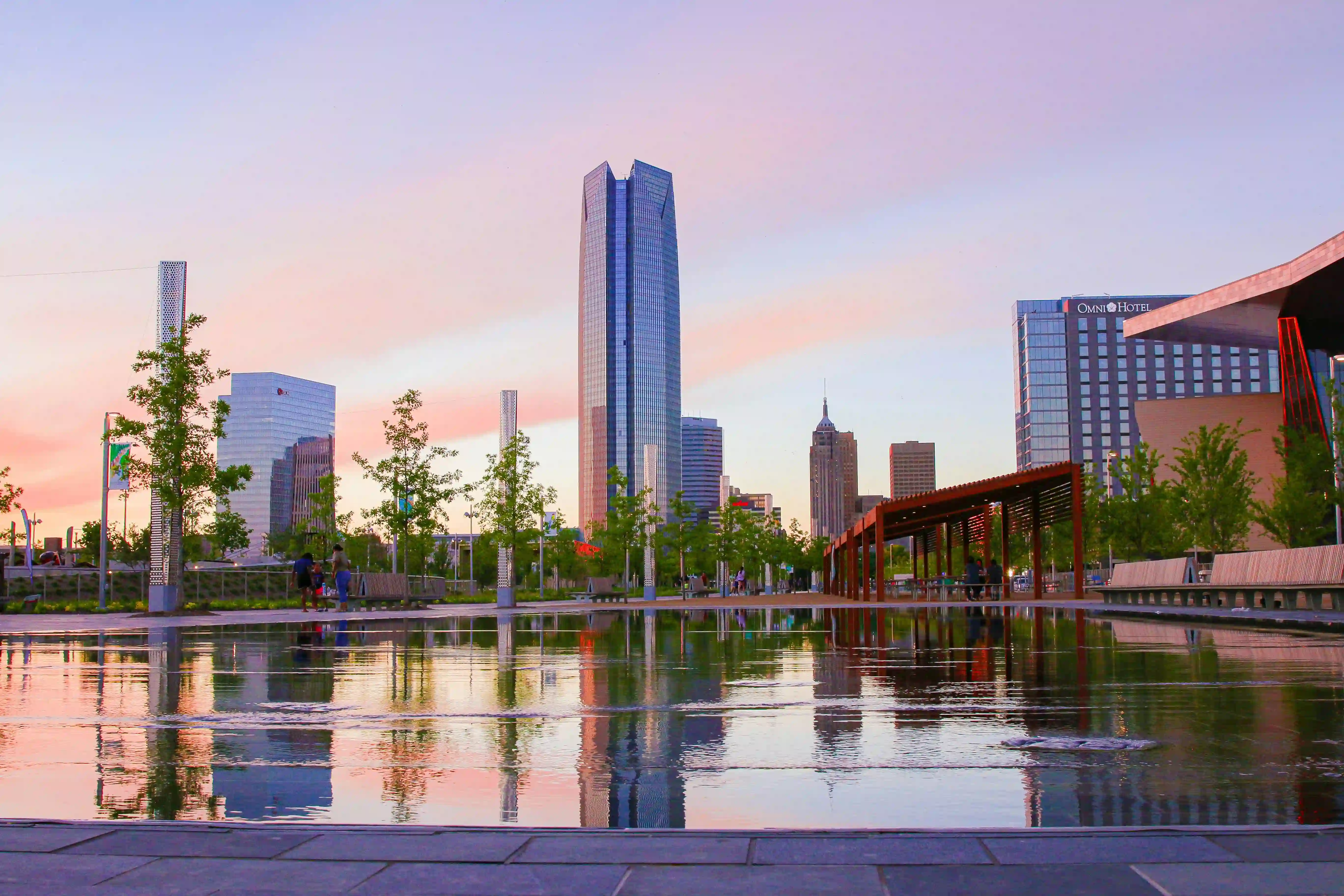 Oklahoma City skyline with overlay highlighting premier esthetician services in the metro area